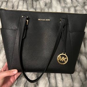 Black saffiano leather Michael Kors purse